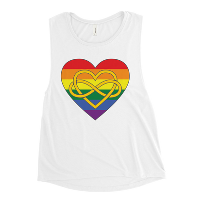 Polyamory Infinity Heart Rainbow Pride Ladies’ Muscle Tank