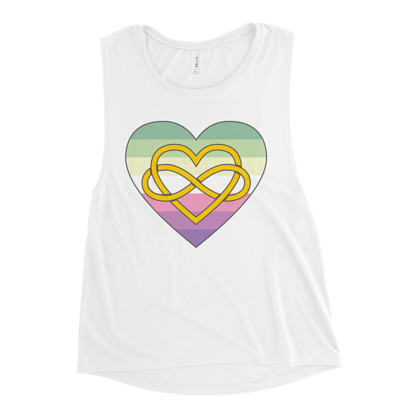 Polyamory Infinity Heart Genderfae Pride Ladies’ Muscle Tank