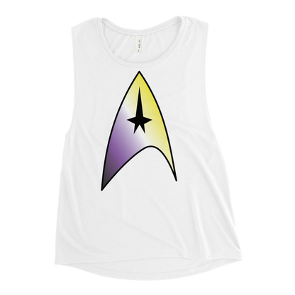 Starfleet Insignia - Non-binary Pride Ladies’ Muscle Tank