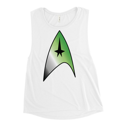 Starfleet Insignia - Aromantic Pride Ladies’ Muscle Tank