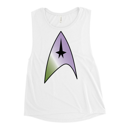 Starfleet Insignia - Genderqueer Pride Ladies’ Muscle Tank