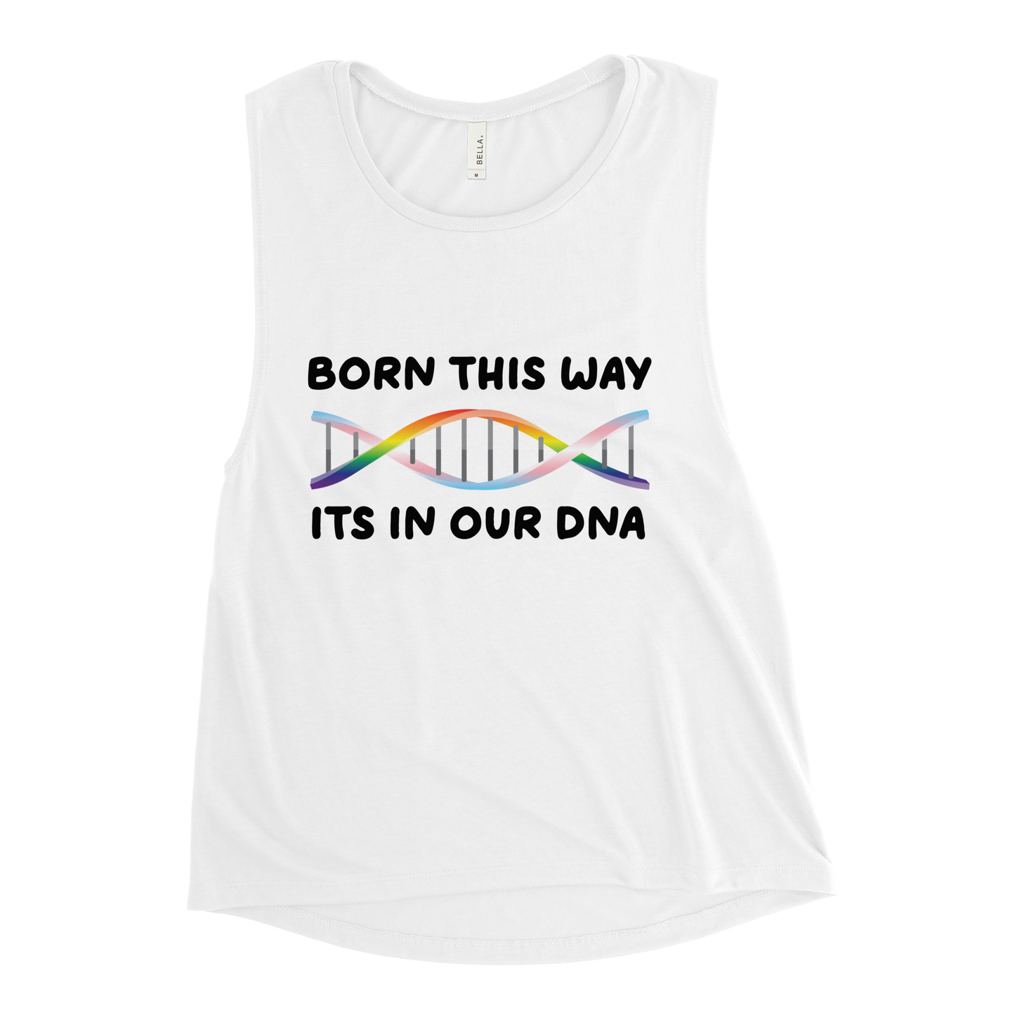 Born This Way - Rainbow/Trans Ladies’ Muscle Tank