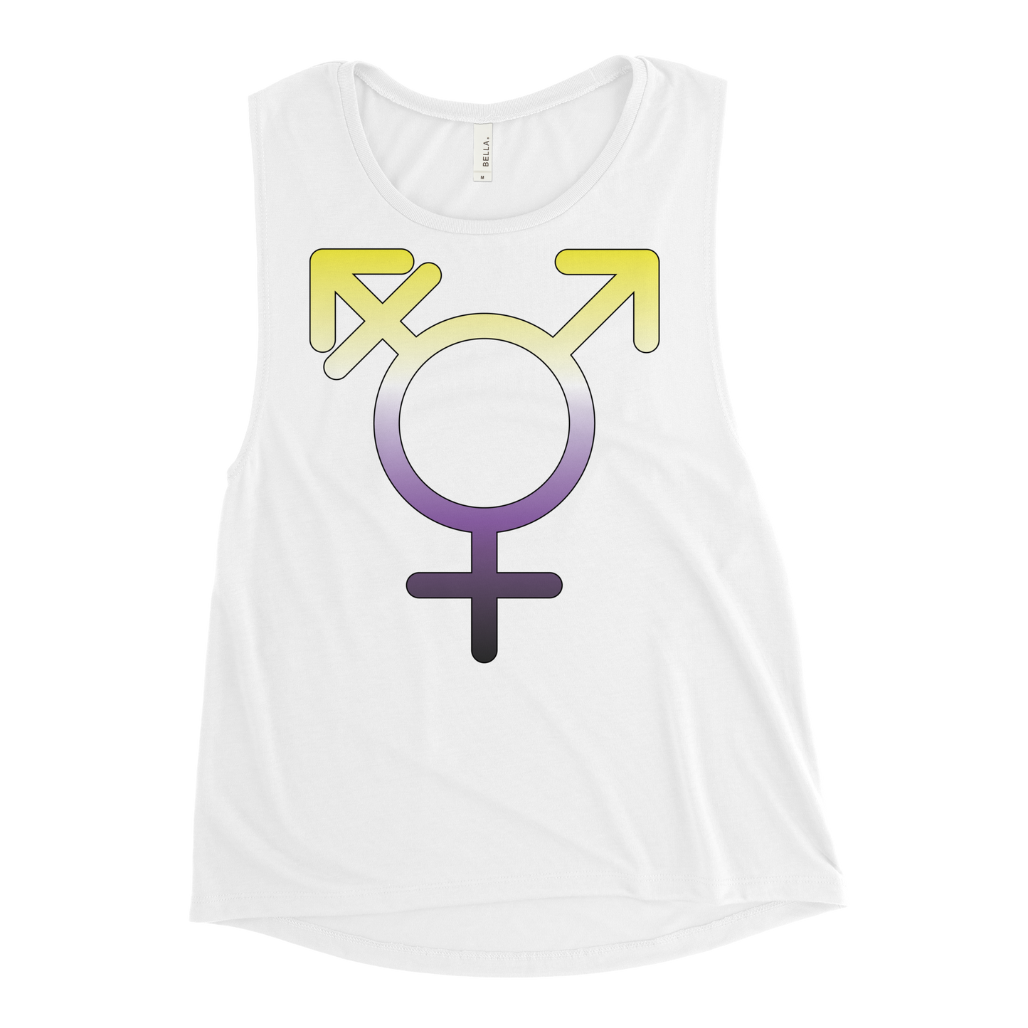 Transgender Symbol - Non-binary Pride Ladies’ Muscle Tank