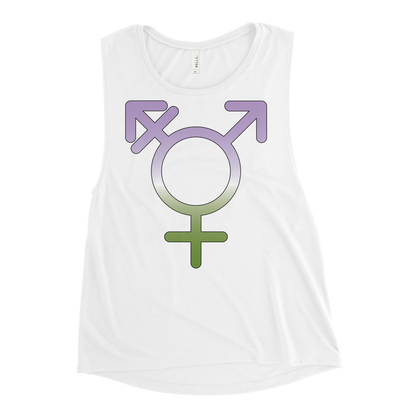 Transgender Symbol - Genderqueer Pride Ladies’ Muscle Tank