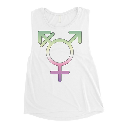 Transgender Symbol - Genderfae Pride Ladies’ Muscle Tank