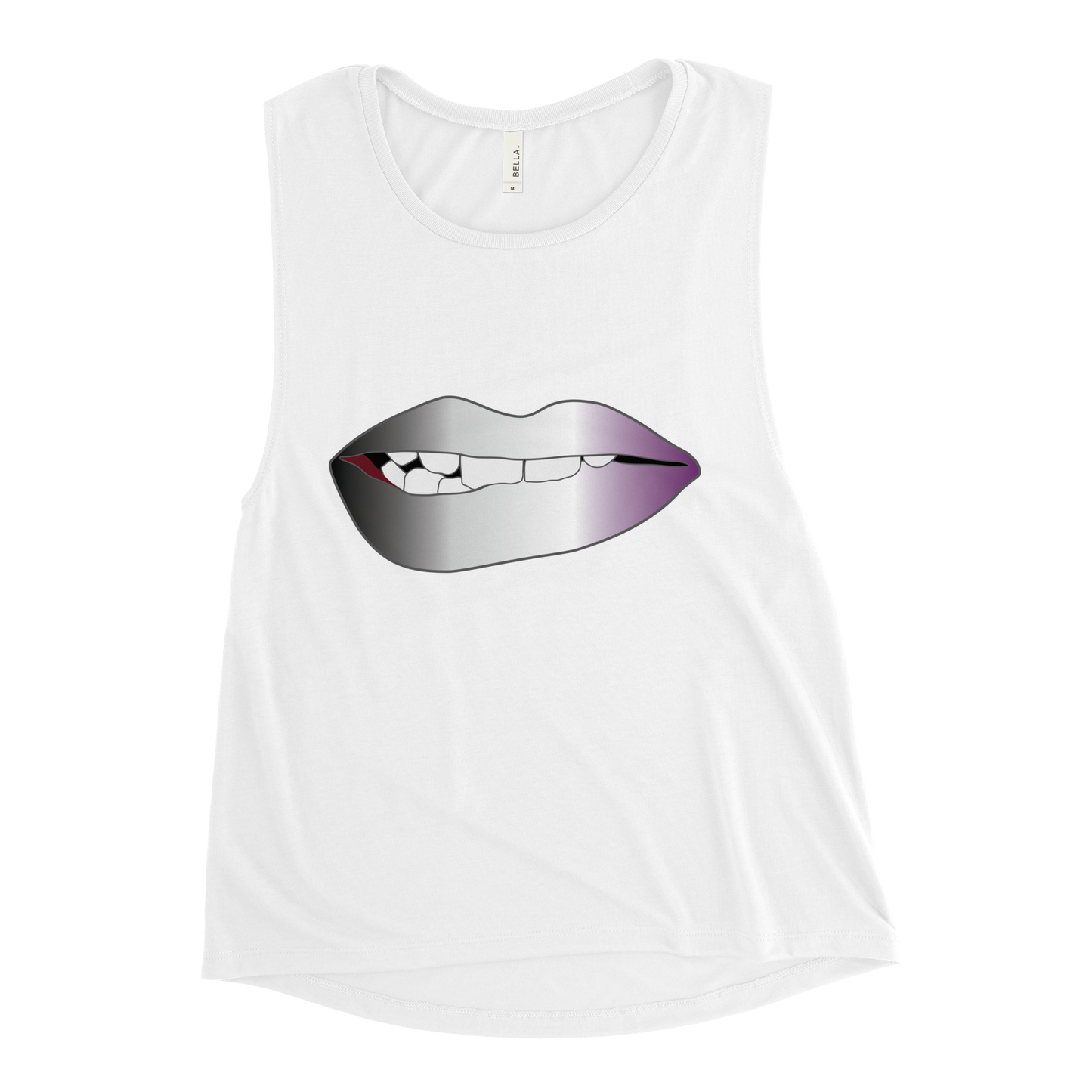 Biting Lips - Asexual/Demisexual Pride - Gradient Ladies’ Muscle Tank