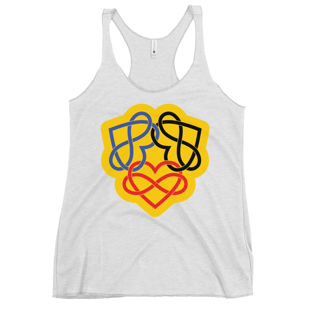 Poly Infinity Hearts Interlocked Women's Racerback Tank