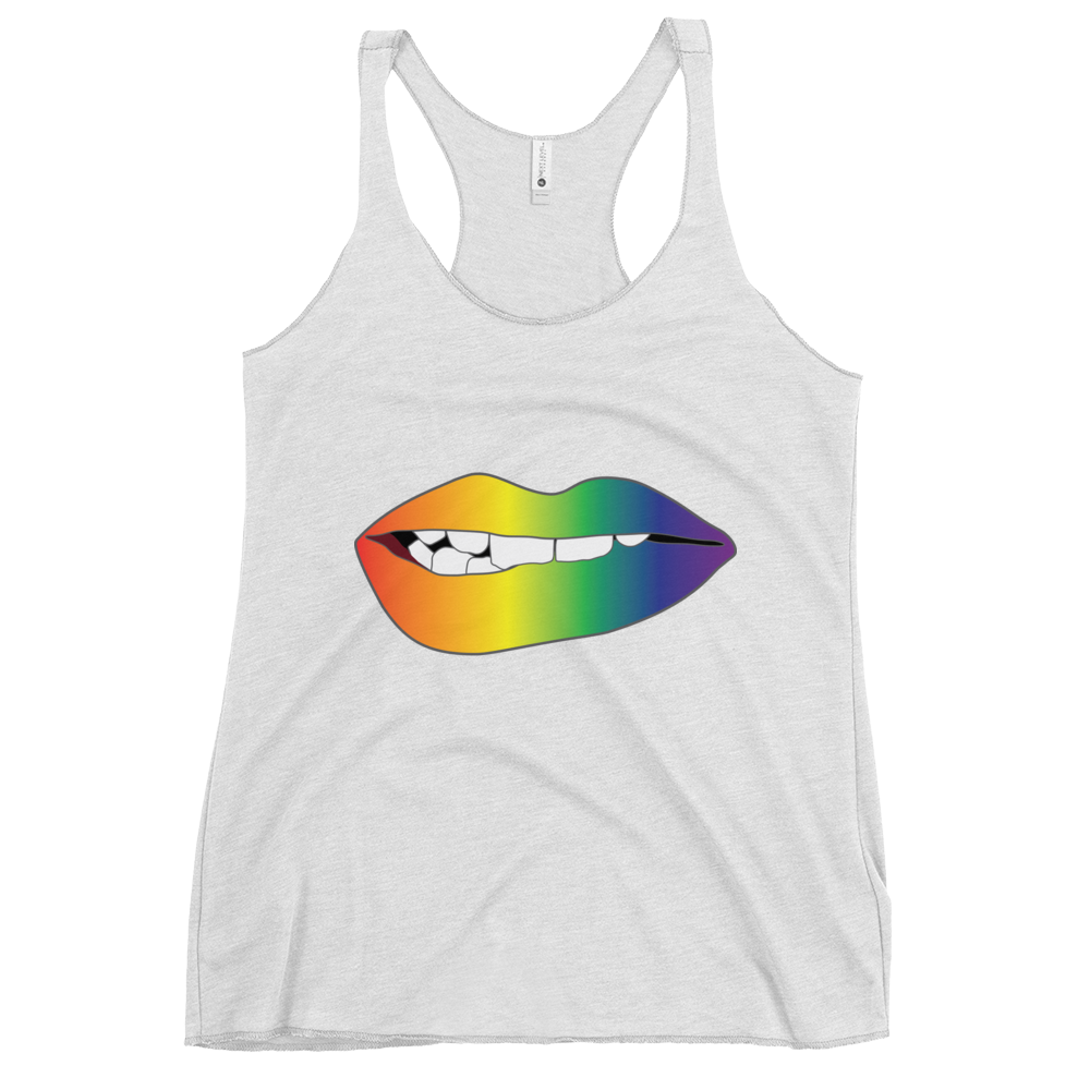 Biting Lips - Rainbow Pride - Gradient Women's Racerback Tank