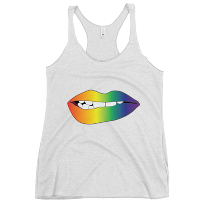 Biting Lips - Rainbow Pride - Gradient Women's Racerback Tank