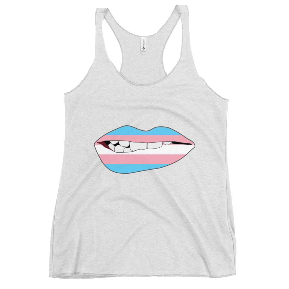 Biting Lips - Transgender Flag Women's Racerback Tank