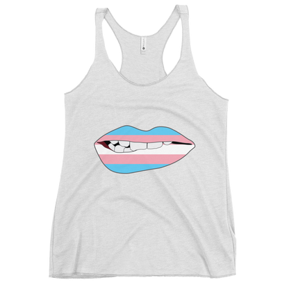 Biting Lips - Transgender Flag Women's Racerback Tank