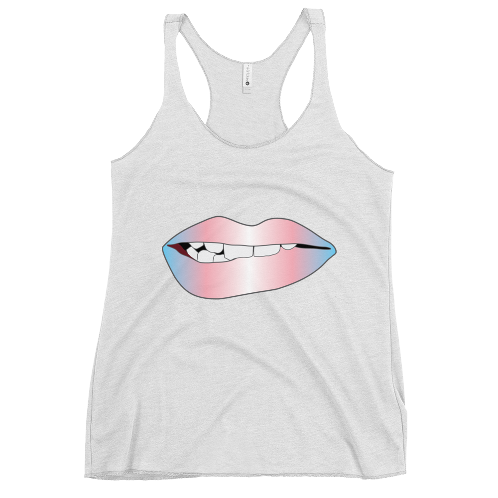 Biting Lips - Transgender Pride - Gradient Women's Racerback Tank