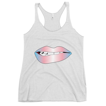 Biting Lips - Transgender Pride - Gradient Women's Racerback Tank