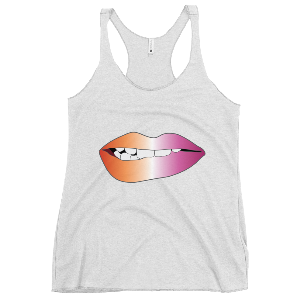 Biting Lips - Lesbian Pride - Gradient Women's Racerback Tank