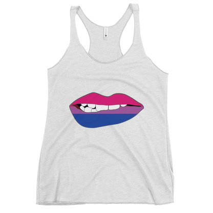 Biting Lips - Bisexual Flag Women's Racerback Tank