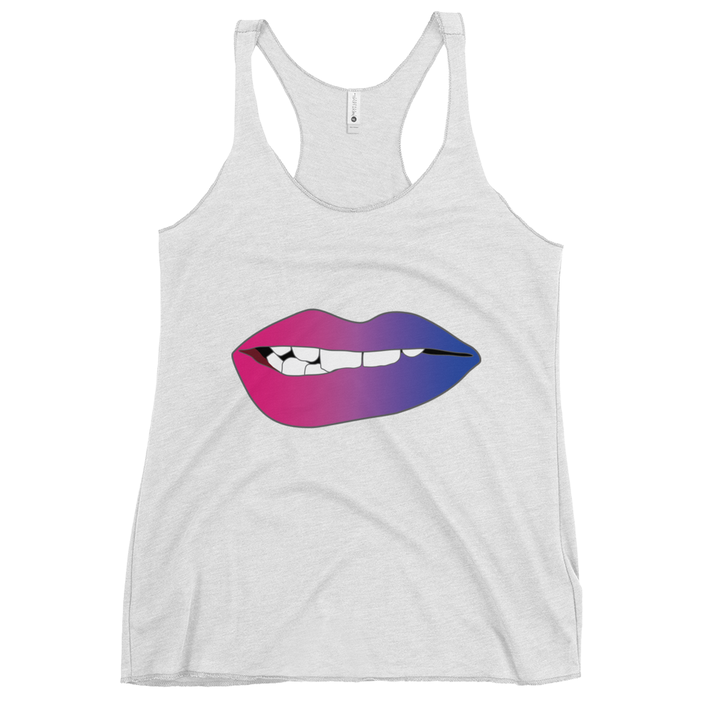 Biting Lips - Bisexual Pride - Gradient Women's Racerback Tank