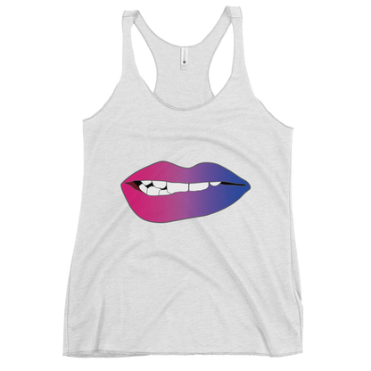 Biting Lips - Bisexual Pride - Gradient Women's Racerback Tank