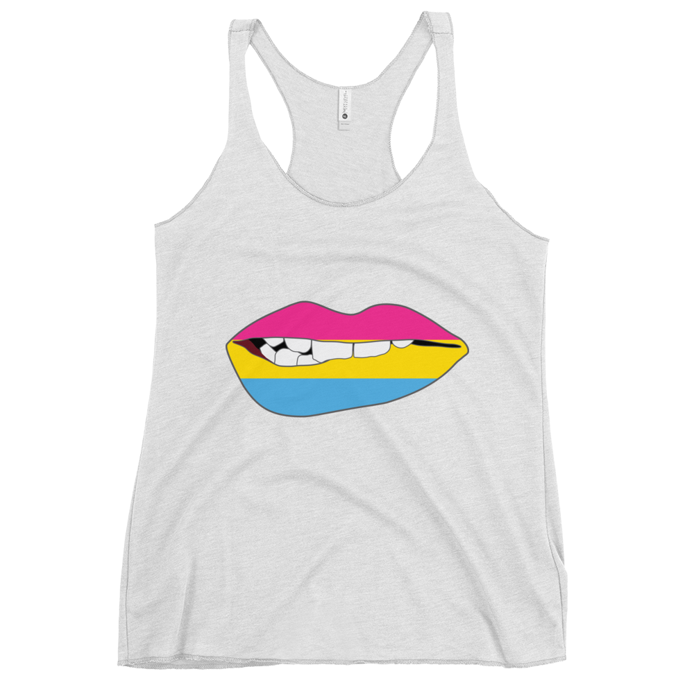 Biting Lips - Pansexual Flag Women's Racerback Tank