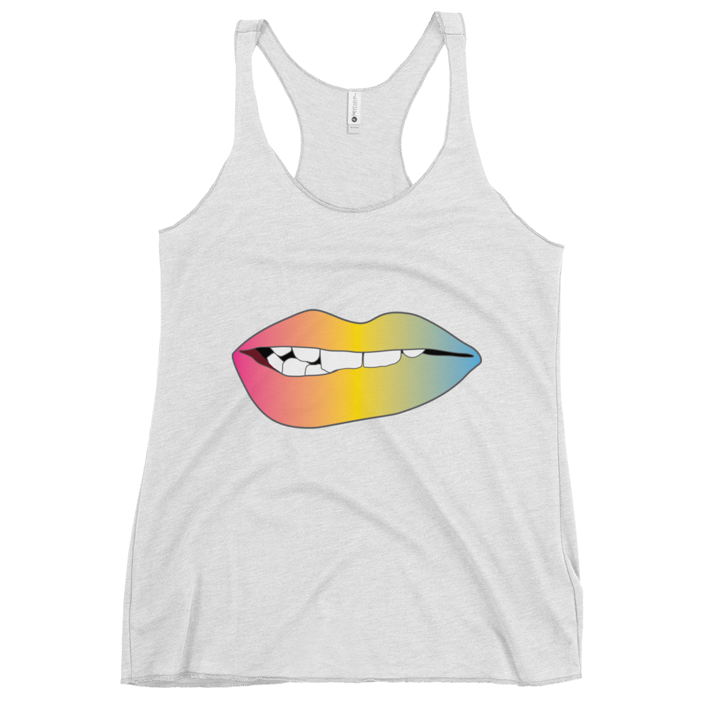 Biting Lips - Pansexual Pride - Gradient Women's Racerback Tank