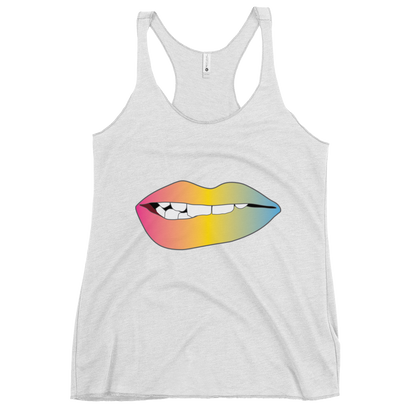 Biting Lips - Pansexual Pride - Gradient Women's Racerback Tank