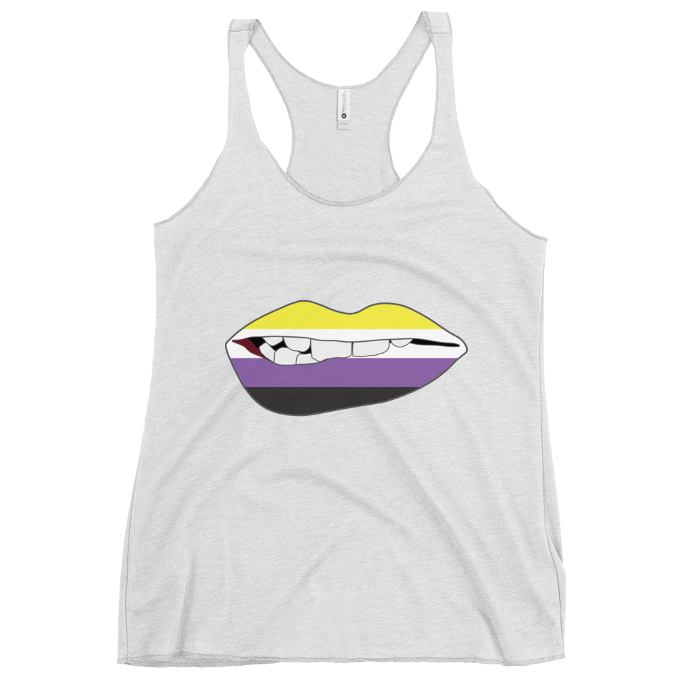 Biting Lips - Non-binary Flag Women's Racerback Tank