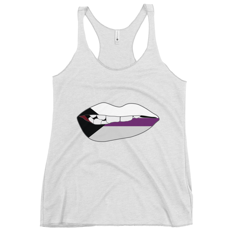 Biting Lips - Demisexual Flag Women's Racerback Tank