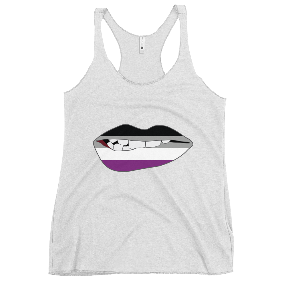 Biting Lips - Asexual Flag Women's Racerback Tank