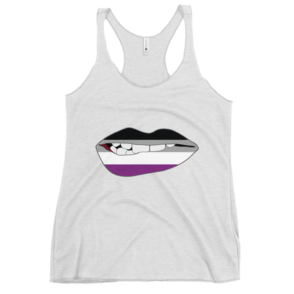 Biting Lips - Asexual Flag Women's Racerback Tank