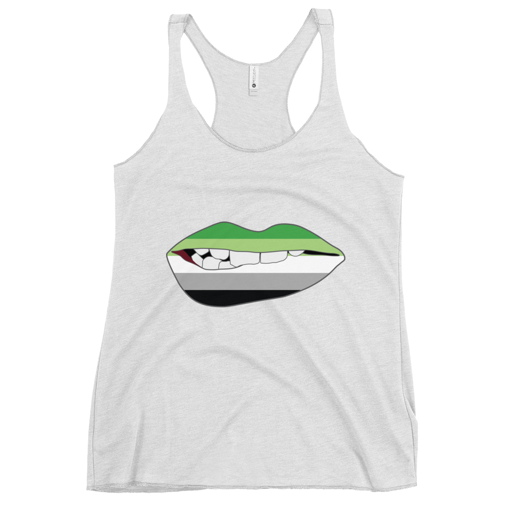 Biting Lips - Aromantic Flag Women's Racerback Tank