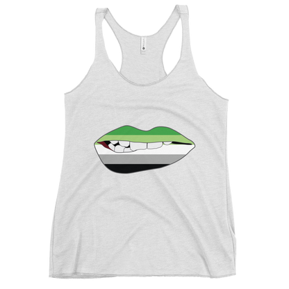 Biting Lips - Aromantic Flag Women's Racerback Tank