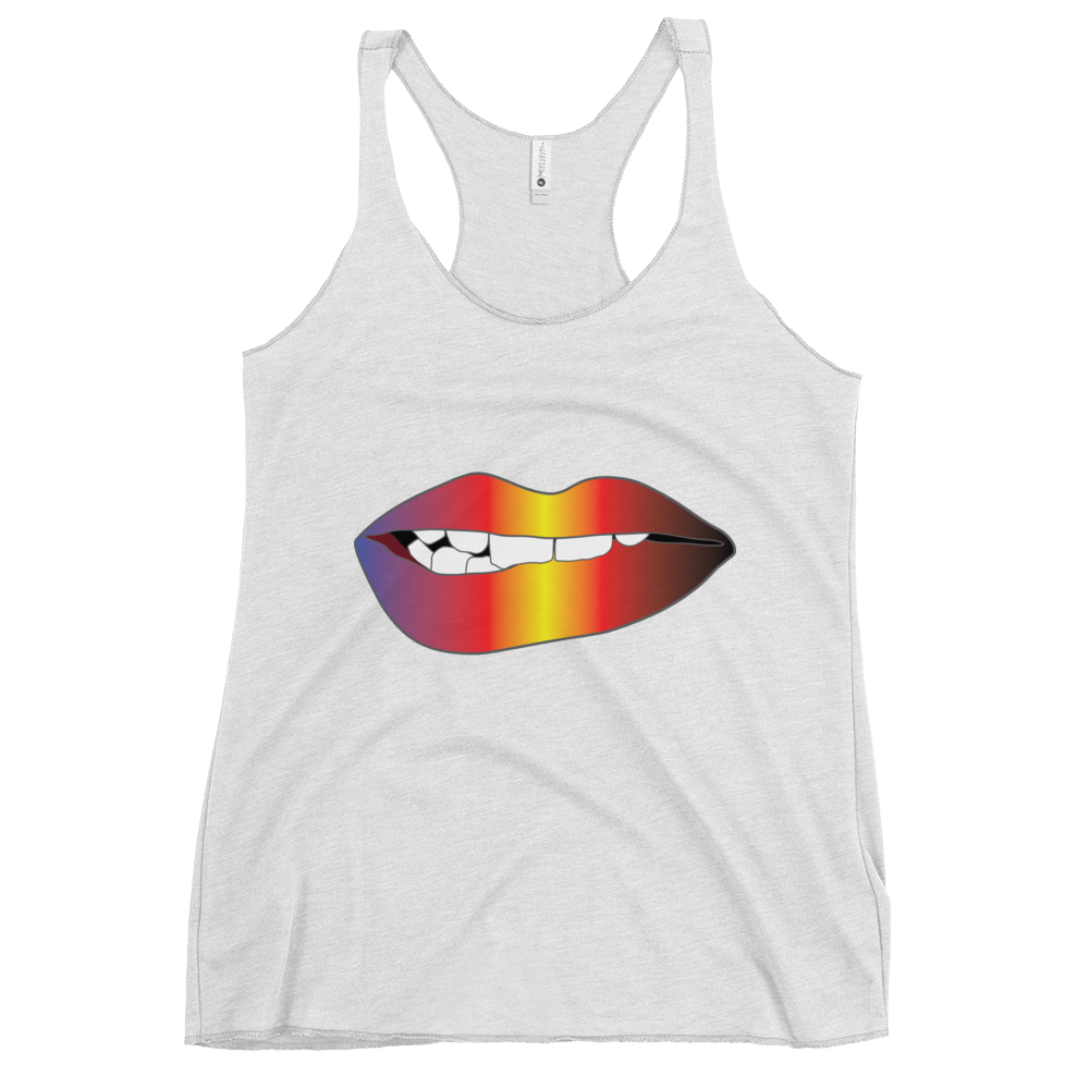 Biting Lips - Polyamory Pride - Gradient Women's Racerback Tank