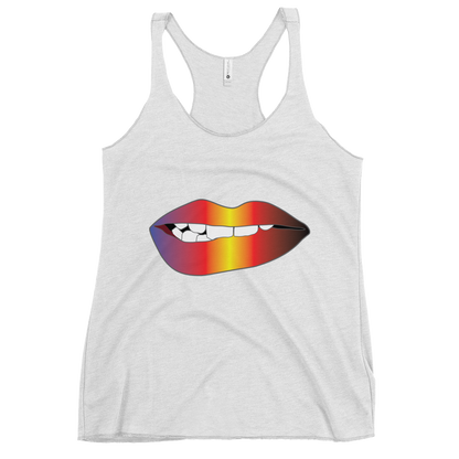 Biting Lips - Polyamory Pride - Gradient Women's Racerback Tank