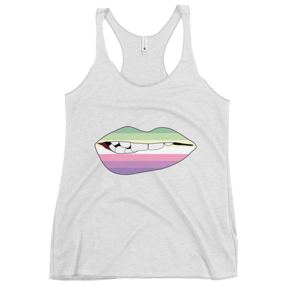 Biting Lips - Genderfae Flag Women's Racerback Tank