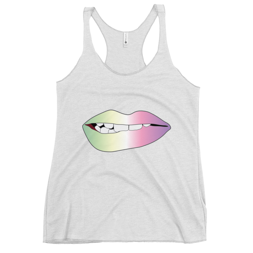 Biting Lips - Genderfae Pride - Gradient Women's Racerback Tank