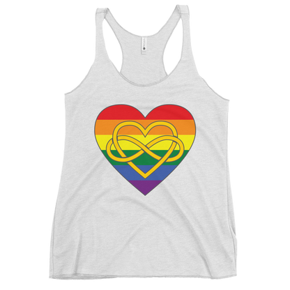 Polyamory Infinity Heart Rainbow Pride Women's Racerback Tank