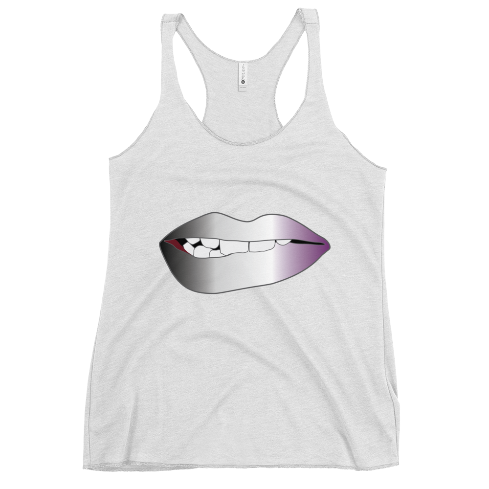 Biting Lips - Asexual/Demisexual Pride - Gradient Women's Racerback Tank