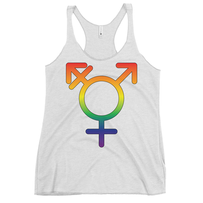 Transgender Symbol - Rainbow Pride Women's Racerback Tank