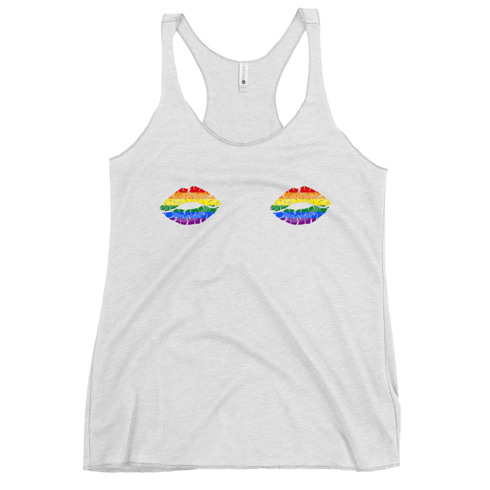 Rainbow Boob Kisses Women's Racerback Tank