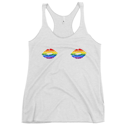 Rainbow Boob Kisses Women's Racerback Tank