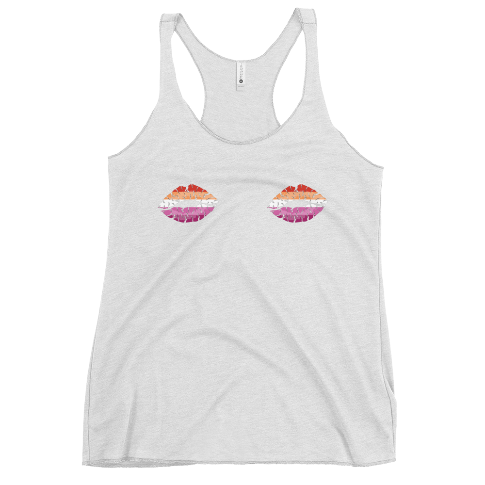 Lesbian Boob Kisses Women's Racerback Tank