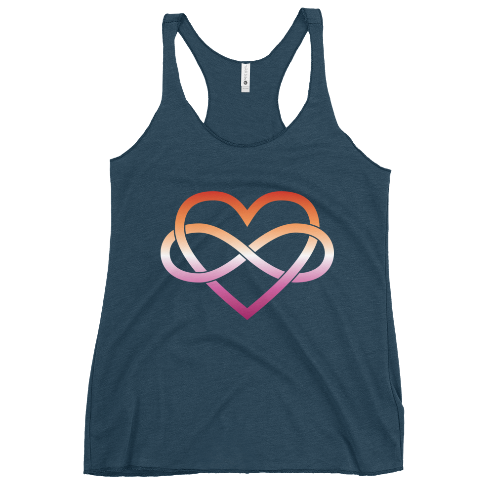 Polyamory Infinity Heart - Lesbian Women's Racerback Tank