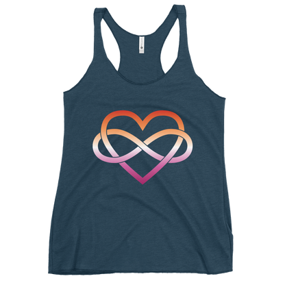 Polyamory Infinity Heart - Lesbian Women's Racerback Tank