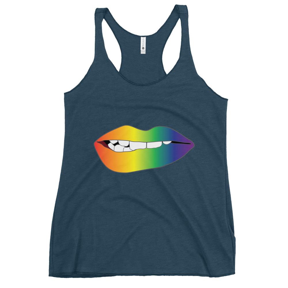 Biting Lips - Rainbow Pride - Gradient Women's Racerback Tank