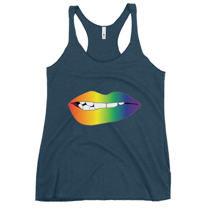 Biting Lips - Rainbow Pride - Gradient Women's Racerback Tank