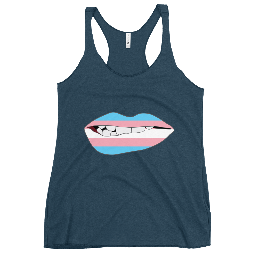 Biting Lips - Transgender Flag Women's Racerback Tank