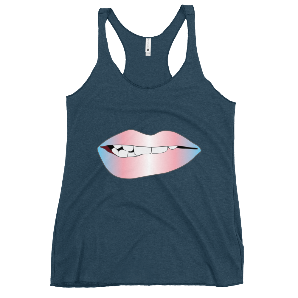 Biting Lips - Transgender Pride - Gradient Women's Racerback Tank