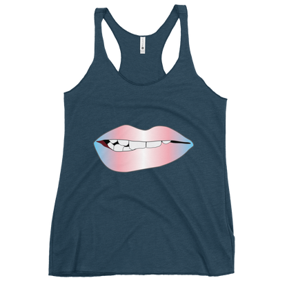 Biting Lips - Transgender Pride - Gradient Women's Racerback Tank