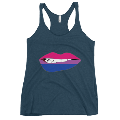 Biting Lips - Bisexual Flag Women's Racerback Tank