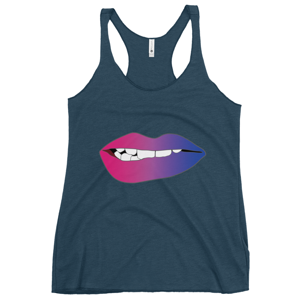 Biting Lips - Bisexual Pride - Gradient Women's Racerback Tank