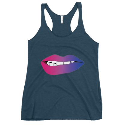 Biting Lips - Bisexual Pride - Gradient Women's Racerback Tank